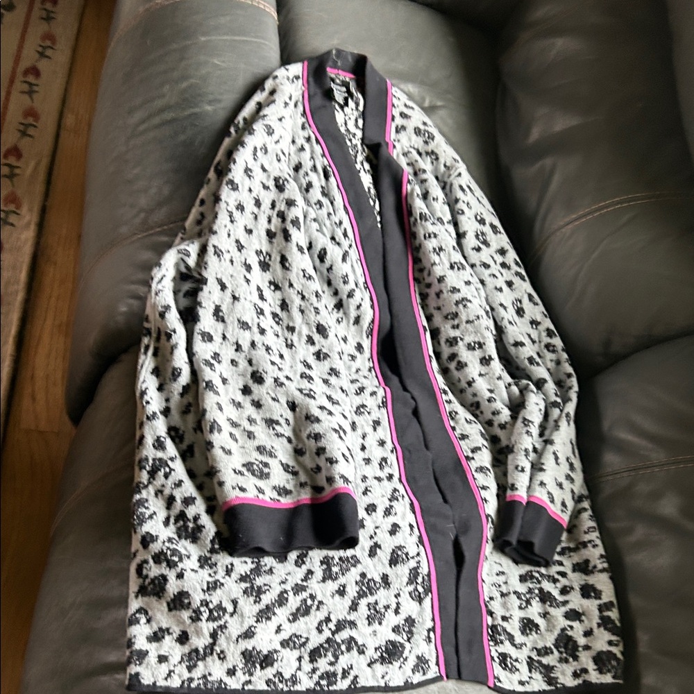 NIC+ZOE Black and Pink Cardigan